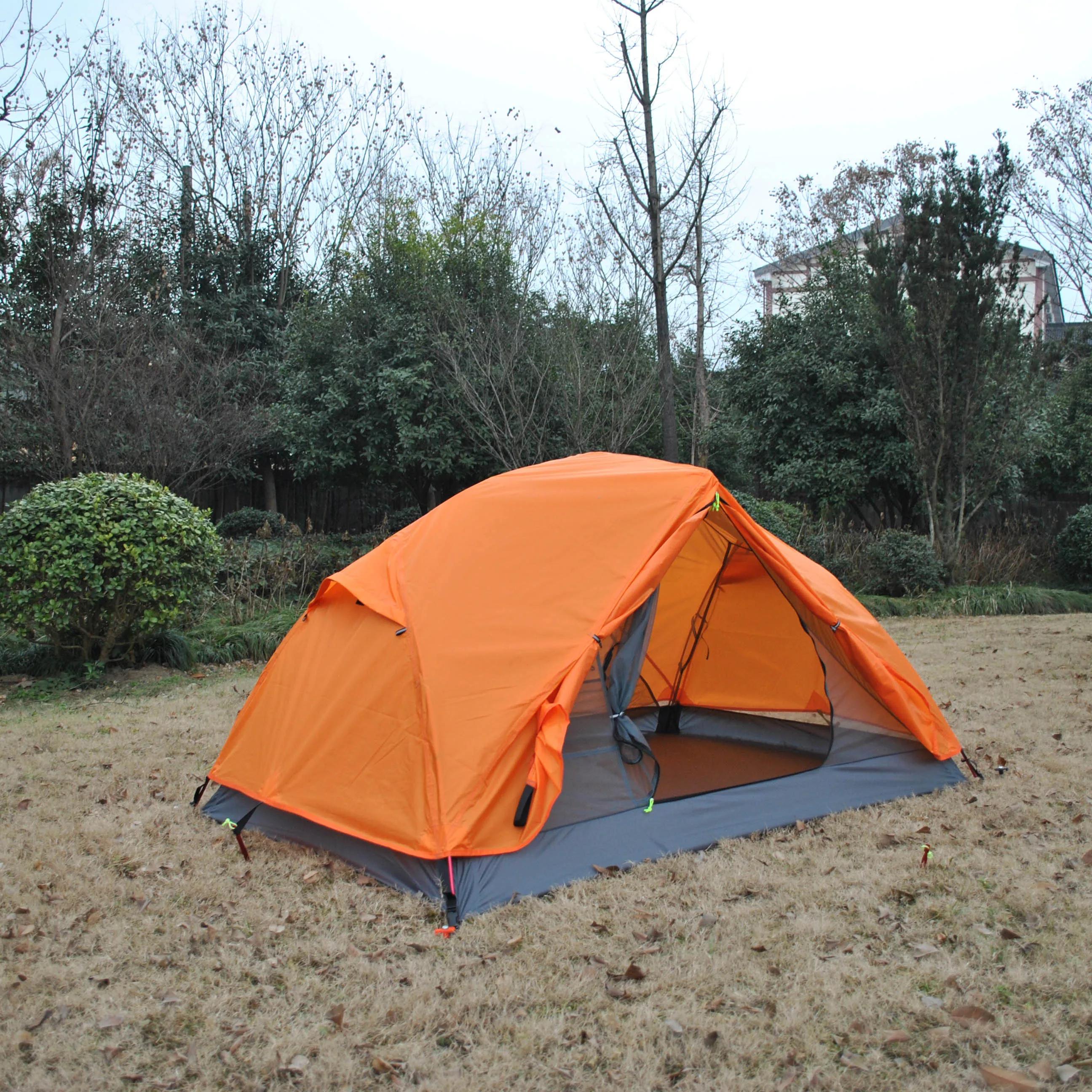 하이엔드 오렌지 초경량 텐트, 더블 레이어 2 인용 캠핑 텐트, CZX-463 산악 텐트, 배낭여행 텐트, 발자국 포함
